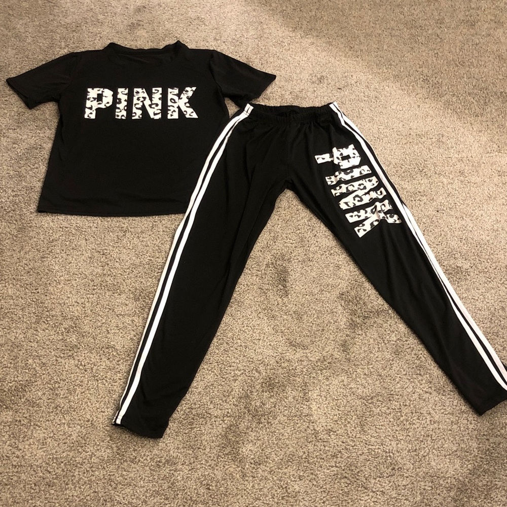 Black and White Graphic Tee and Joggers Set